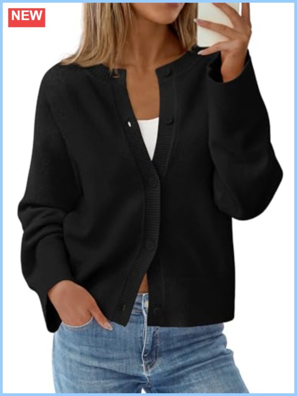 Oversized Drop Shoulder Button Cardigan Sweater Women Long Bell Sleeve Chunky